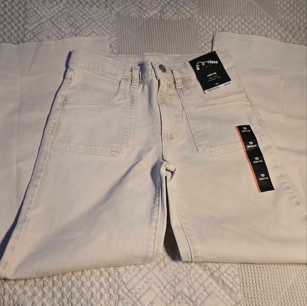 Art Class Kids Wide Leg Jeans - With Adjustable Waist